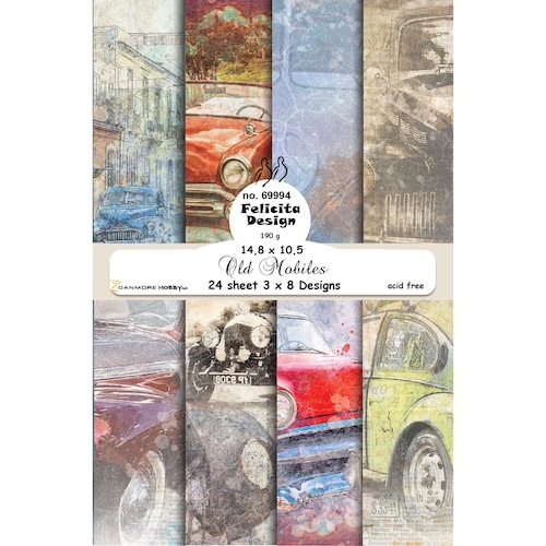 Felicita Design Card Old Mobiles A6 3x8design 200g